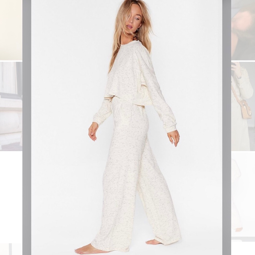 Nasty Gal Crop Top & High-Waisted Pant Lounge Set